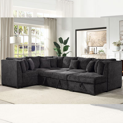 Σοφάς με σχήμα U με κρεβάτι και αποθήκευση