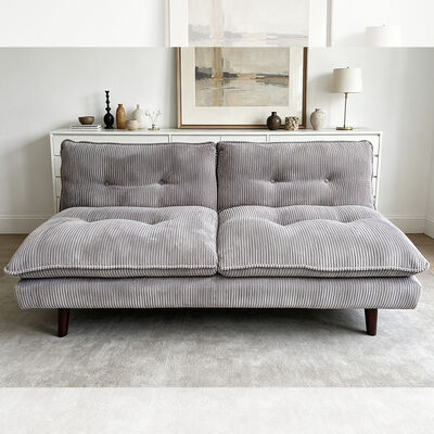 Μετατρέψιμος καναπές Futon, γκρι Corduroy ύφασμα