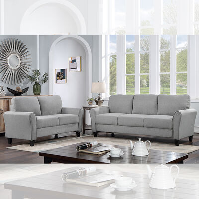 Σετ καναπέ 3 τεμαχίων, Smoky Grey Fabric